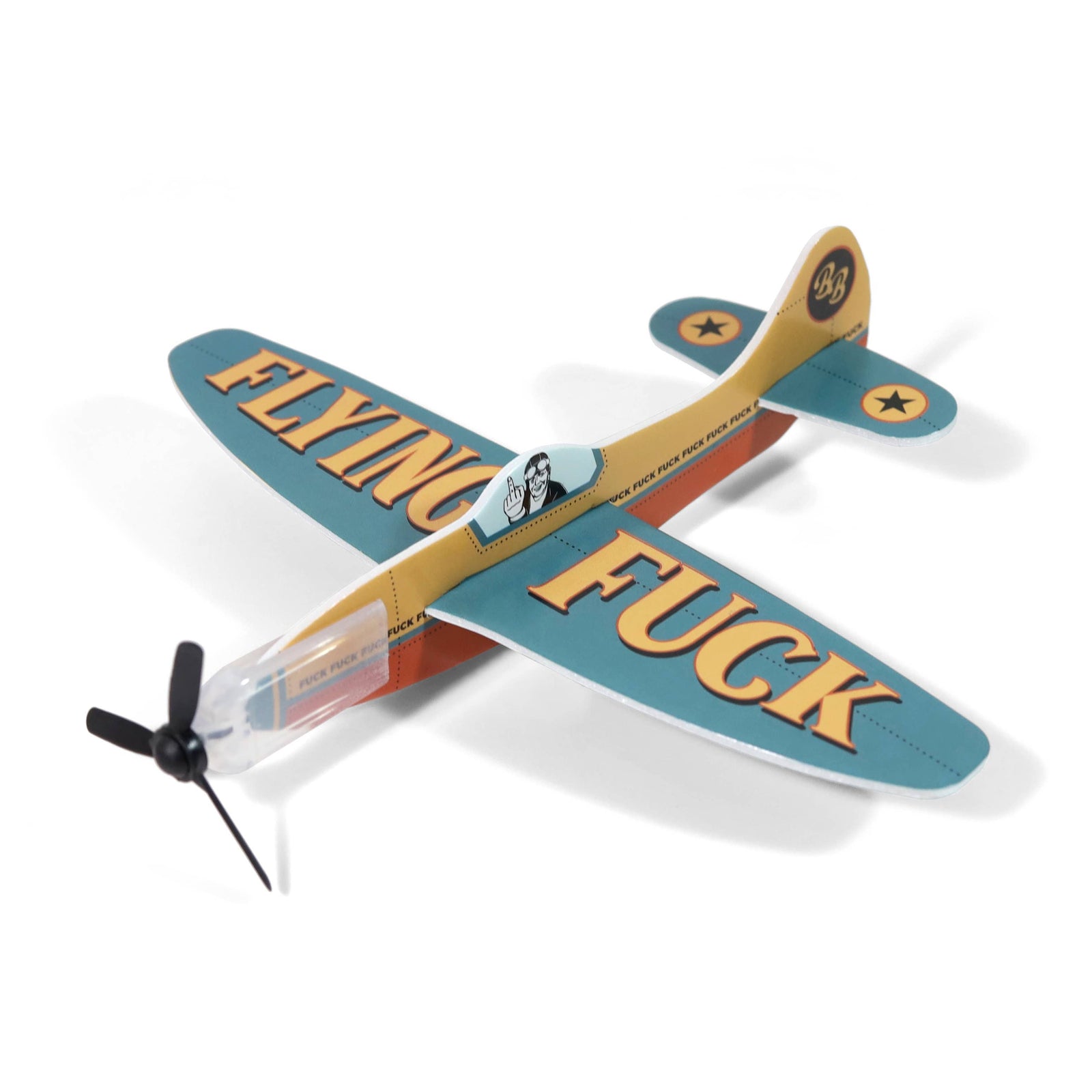 Bad Betty Greeting Co. Cards Novelty Toy Foam Glider Flying F*ck - Funny Gag Gift