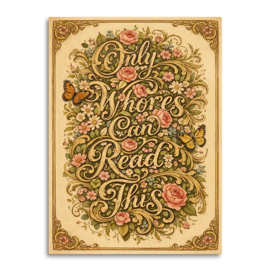 Bad Betty Greeting Co. Cards Only Whores Can Read - This Funny Greeting Card