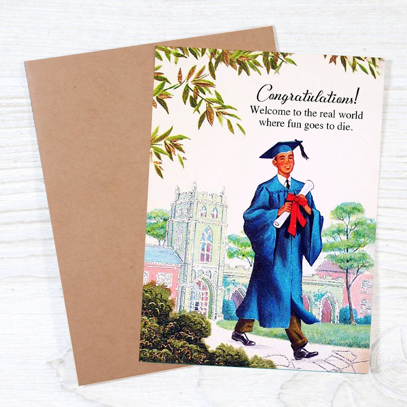Bad Betty Greeting Co. Cards Real World Welcome Graduation Card Where Fun Goes to Die