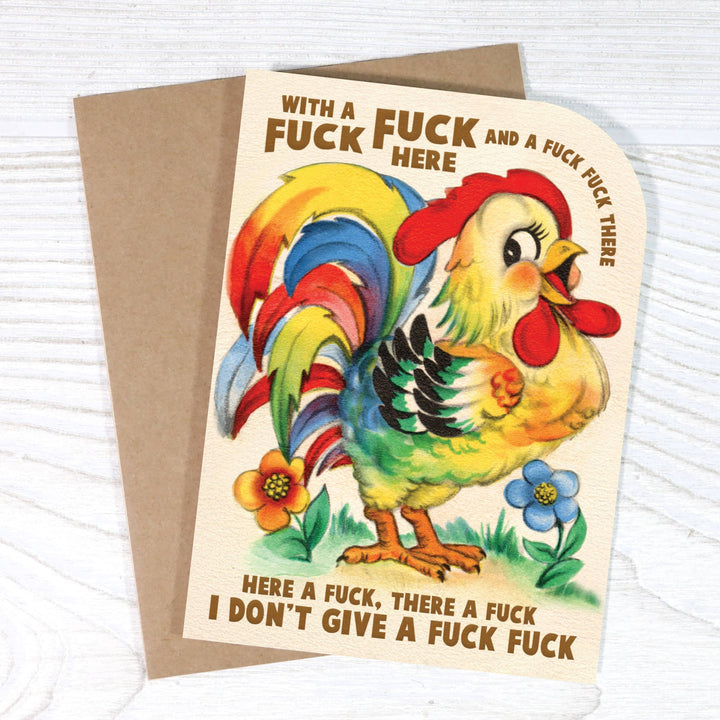 Bad Betty Greeting Co. Cards With a F*ck F*ck Here - Funny Old MacDonald Greeting Card