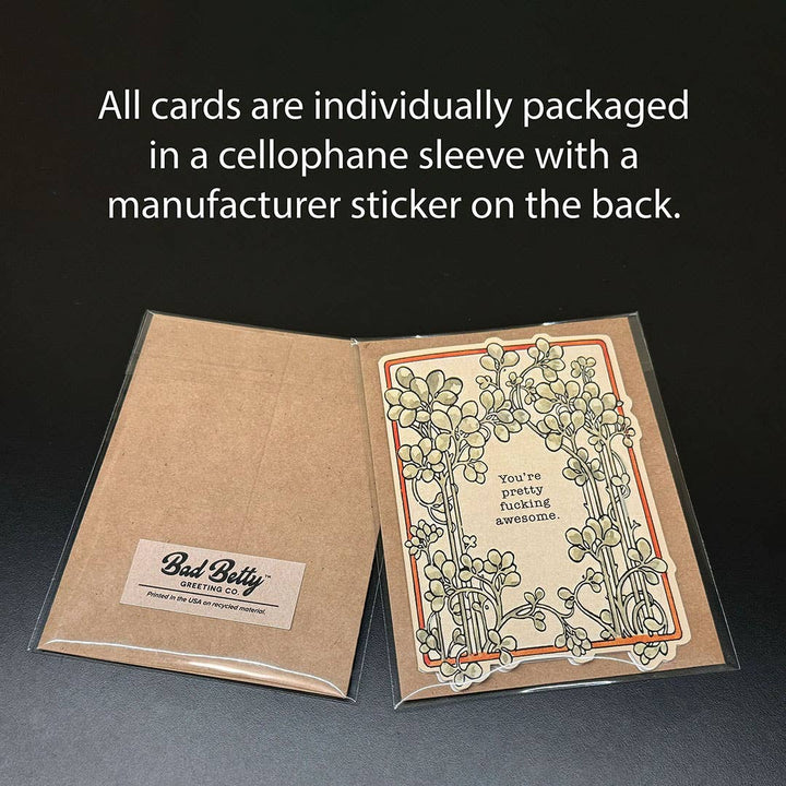 Bad Betty Greeting Co. Cards With a F*ck F*ck Here - Funny Old MacDonald Greeting Card