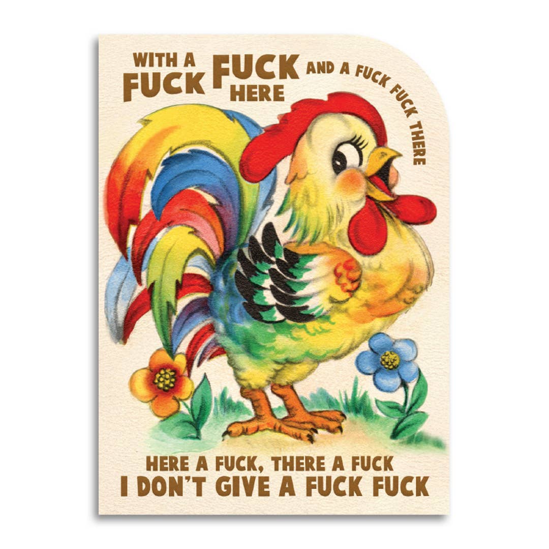 Bad Betty Greeting Co. Cards With a F*ck F*ck Here - Funny Old MacDonald Greeting Card