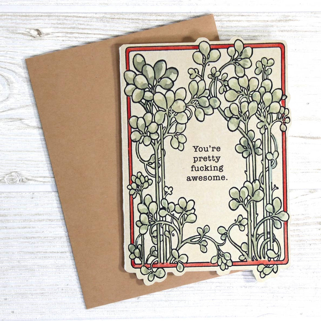 Bad Betty Greeting Co. Cards You're Pretty F*cking Awesome - Vintage Style Card