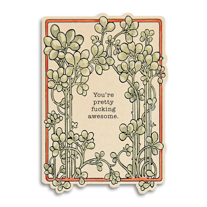Bad Betty Greeting Co. Cards You're Pretty F*cking Awesome - Vintage Style Card