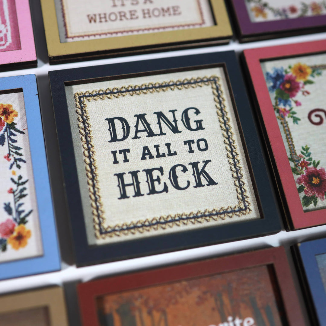 Bad Betty Greeting Co. Gifts Dang It All to Heck - Funny Wooden Magnet