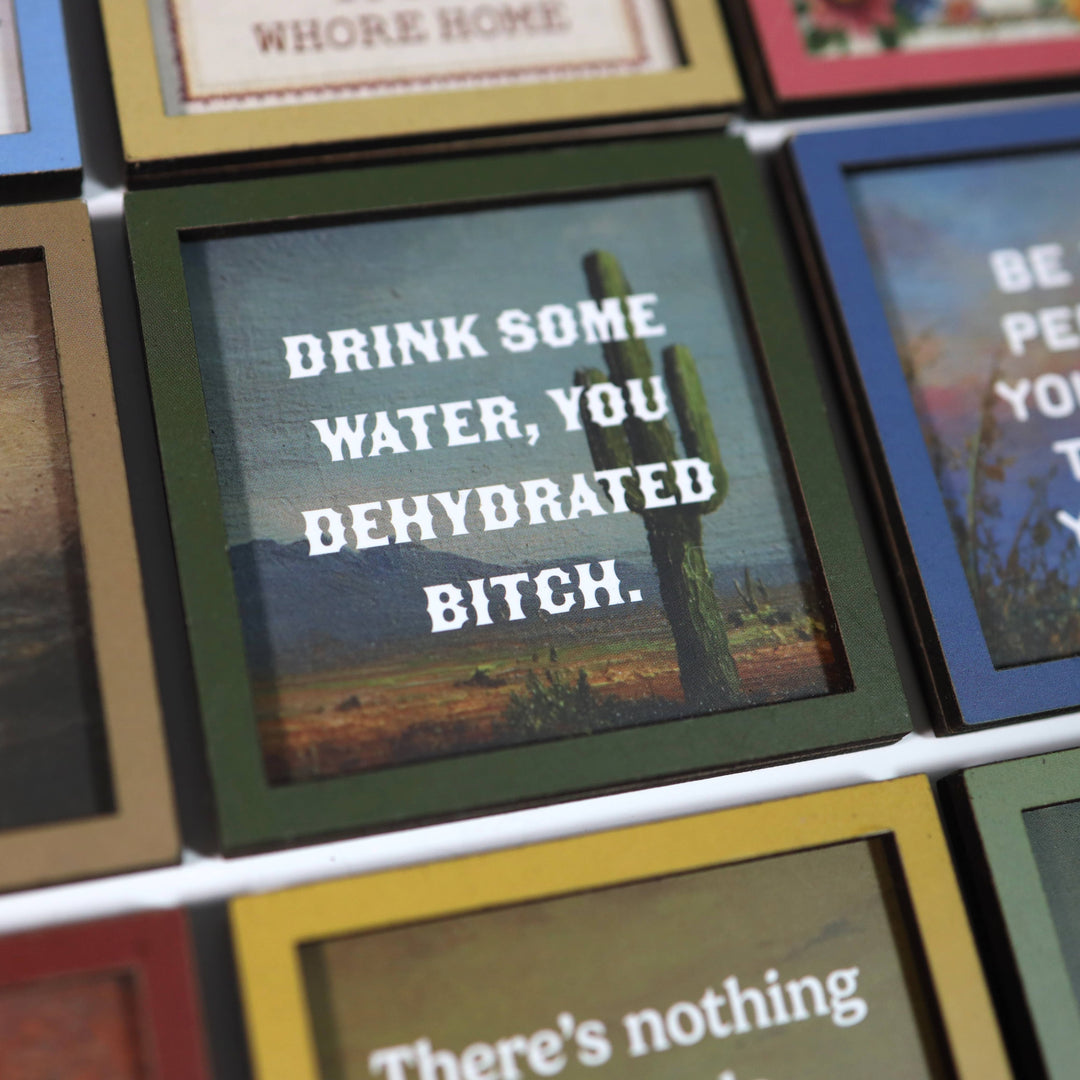 Bad Betty Greeting Co. Gifts Drink Some Water, You Dehydrated Bitch - Funny Wooden Magnet