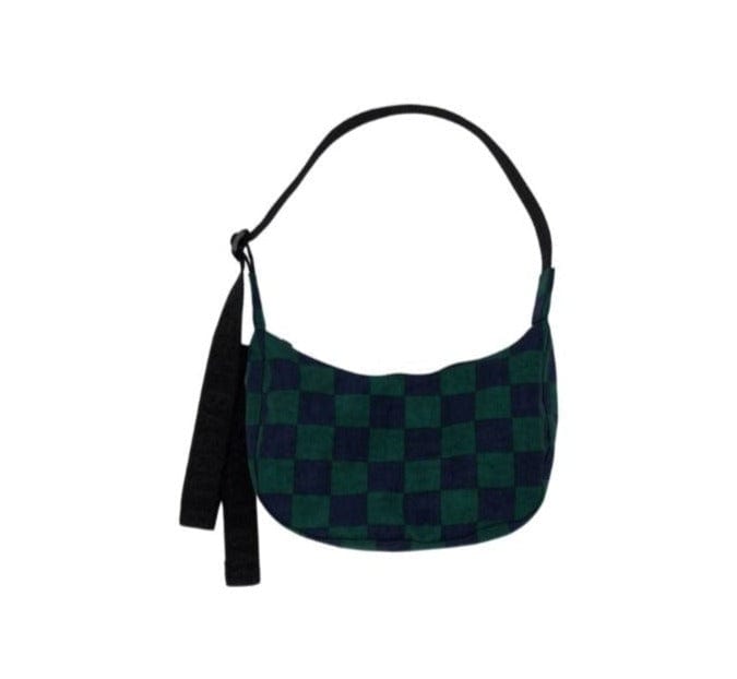 Baggu Bags Navy Green Check / OS Small Nylon Crescent Bag