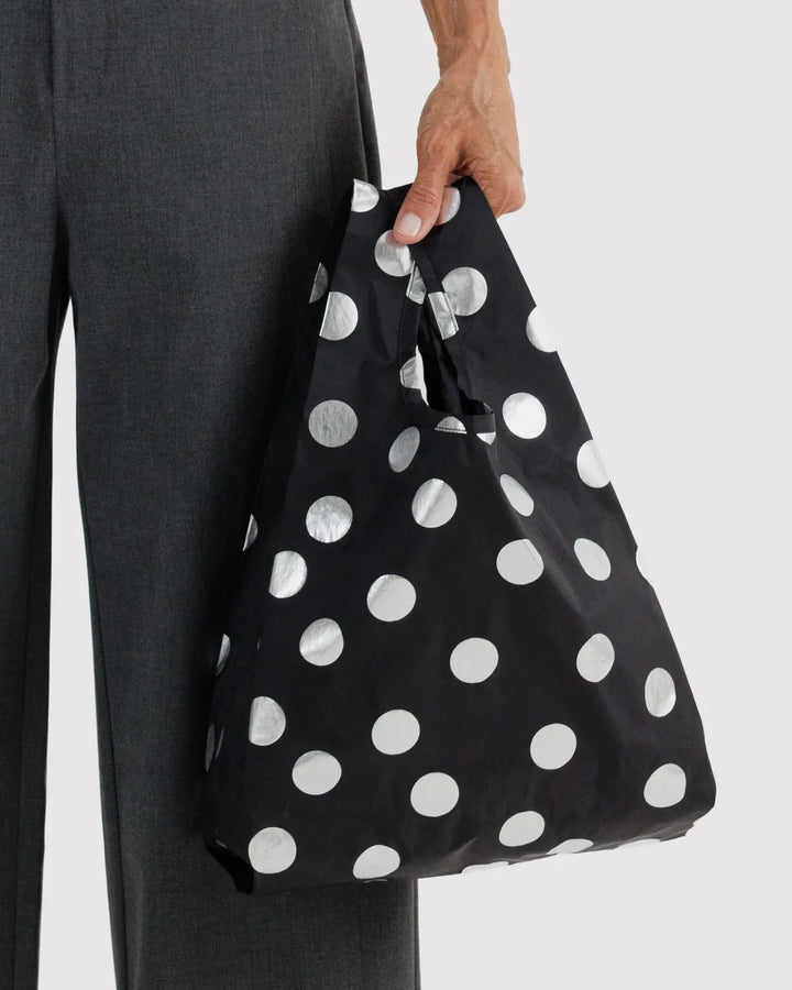Baggu Fashion Baby Baggu | Silver Metallic Polka Dot
