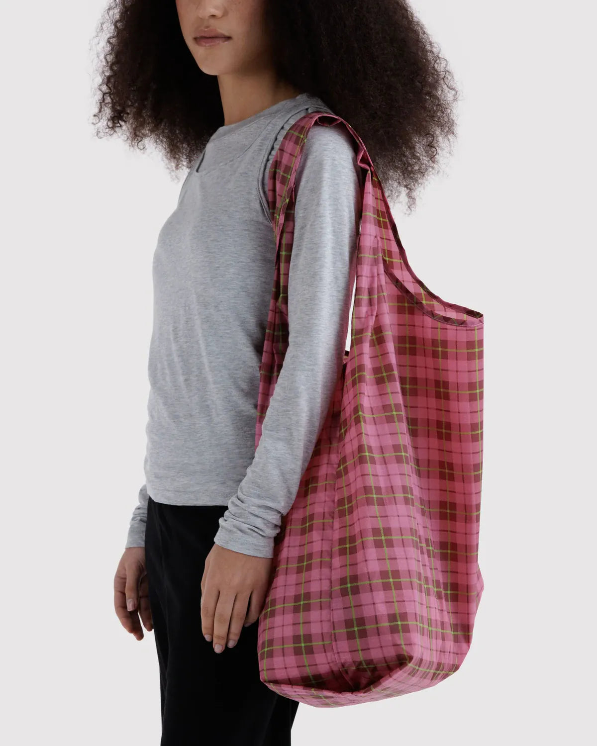 Baggu Fashion Big Baggu | Azalea Pink Tartan