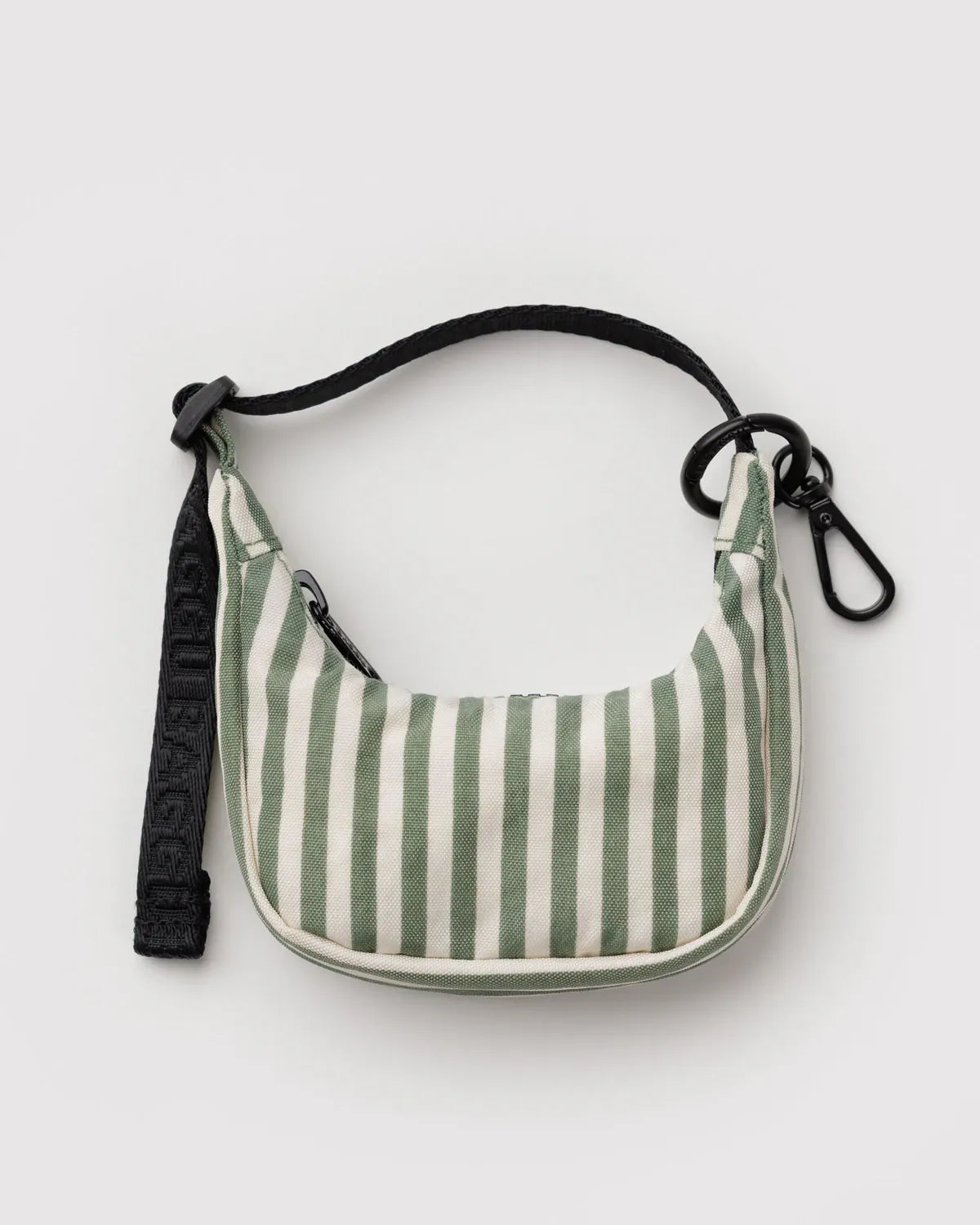 Baggu Fashion Crescent Bag Charm | Sage Stripe