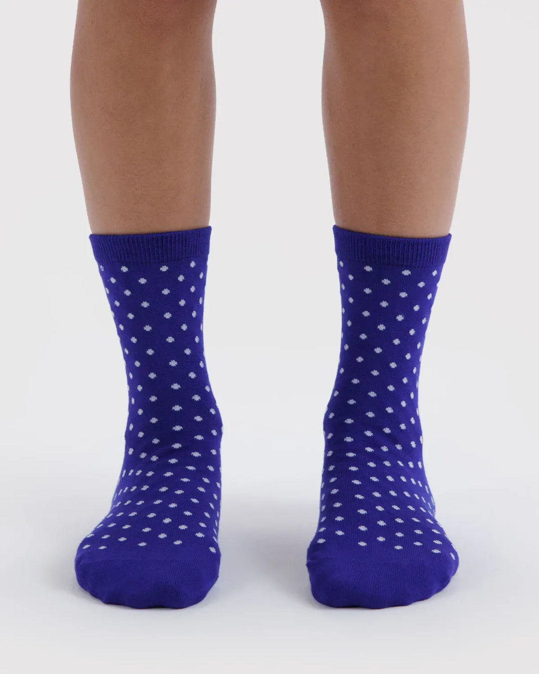 Baggu Fashion Crew Sock | Micro Blue and White Polka Dot