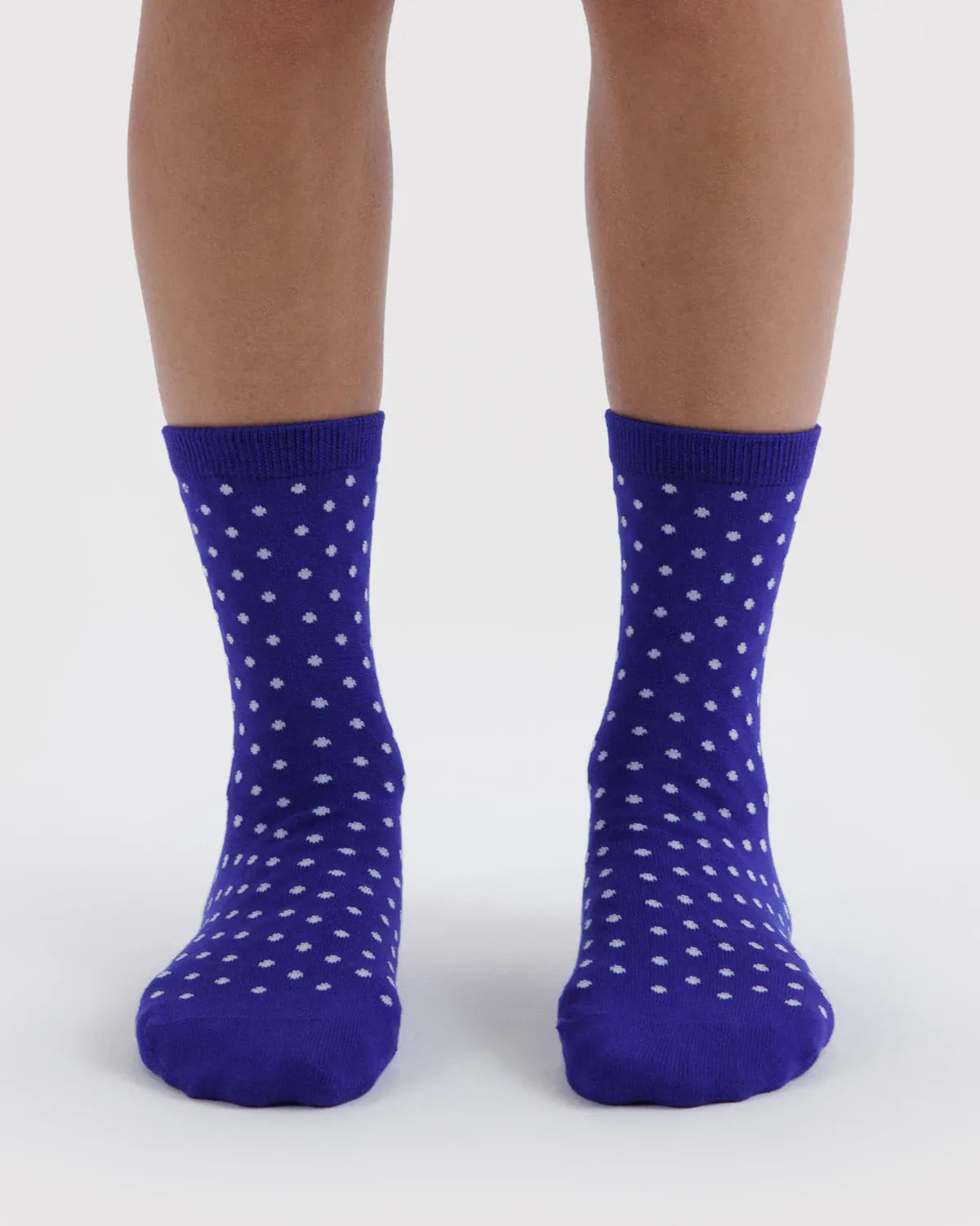 Baggu Fashion Crew Sock | Micro Blue and White Polka Dot