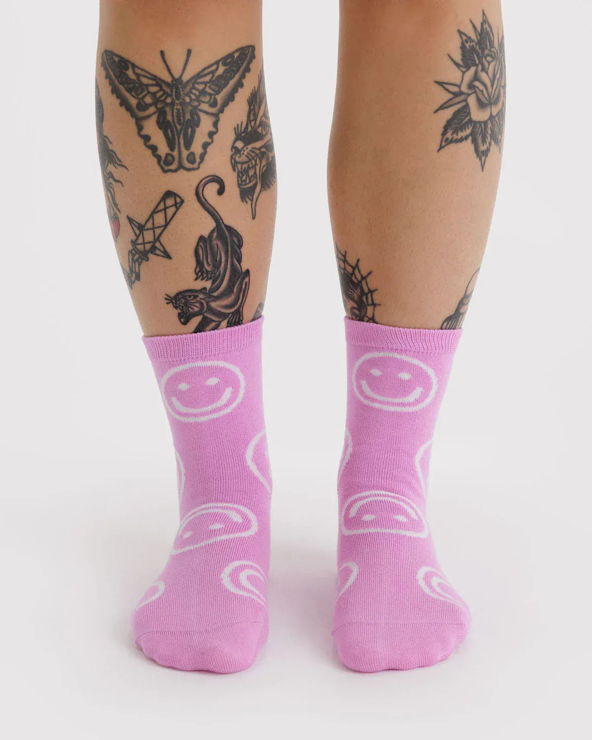 Baggu Fashion Crew Sock | Pink Happy