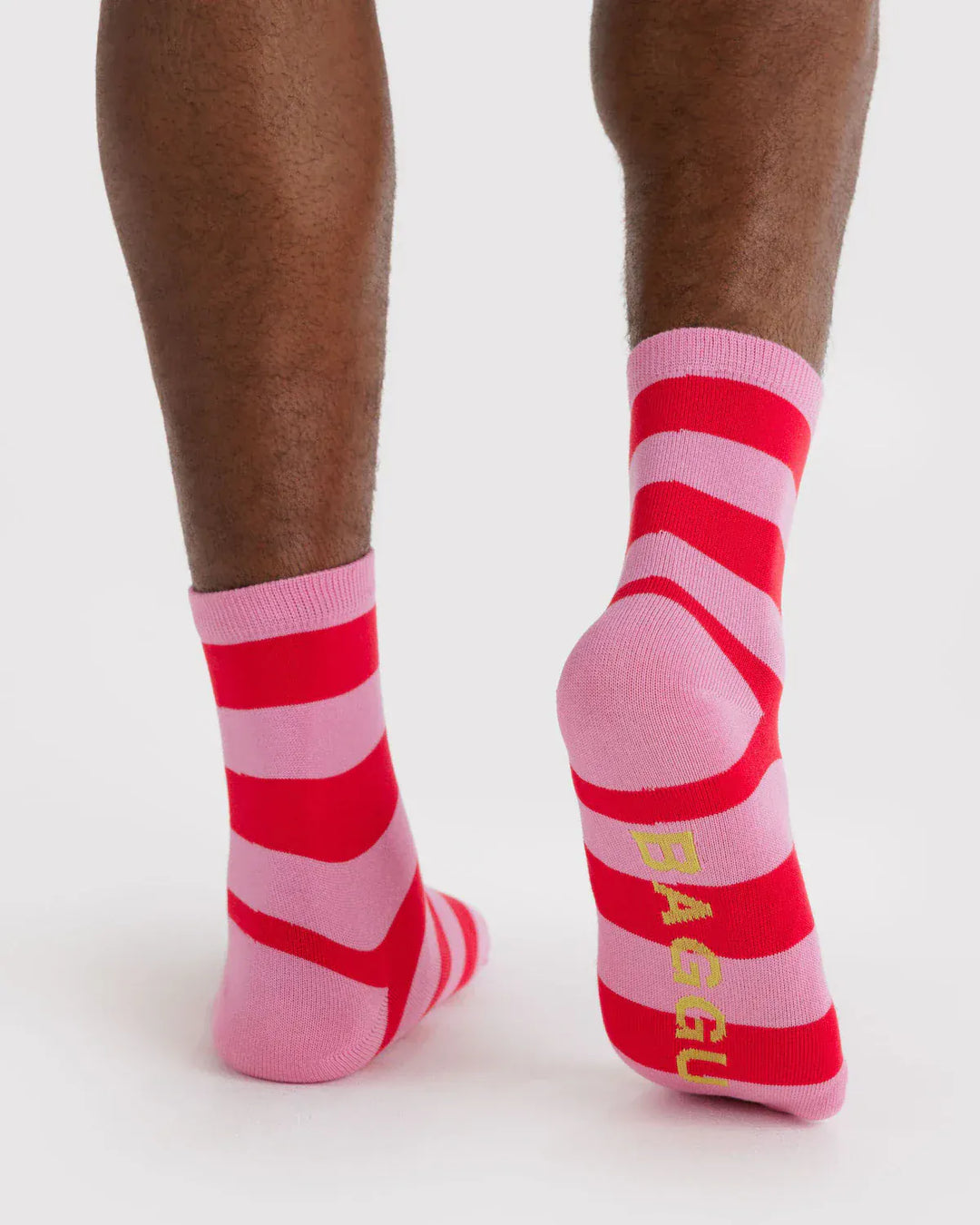 Baggu Fashion Crew Sock | Pink Stripe