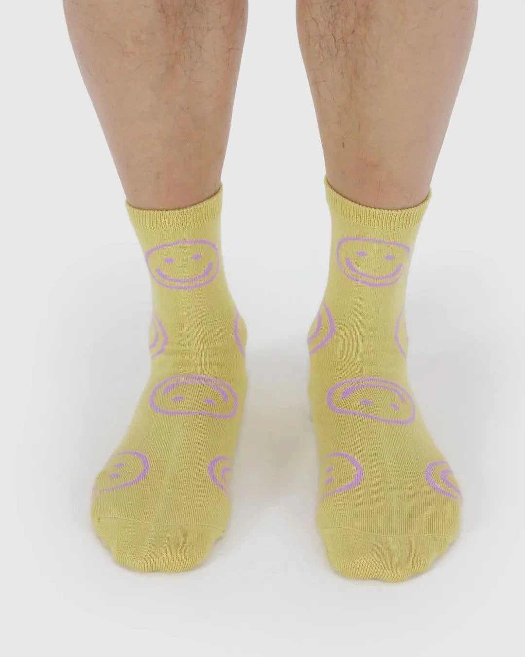 Baggu Fashion Crew Sock | Straw Happy
