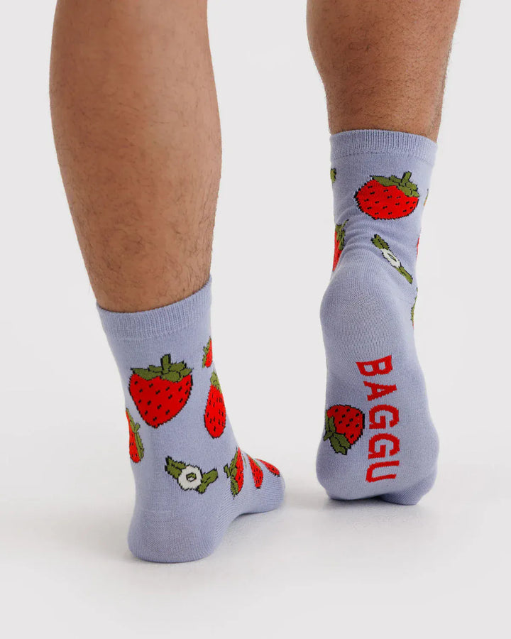 Baggu Fashion Crew Sock | Strawberry Blossom