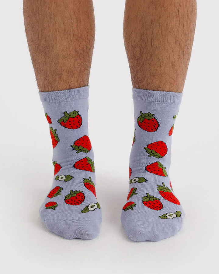 Baggu Fashion Crew Sock | Strawberry Blossom