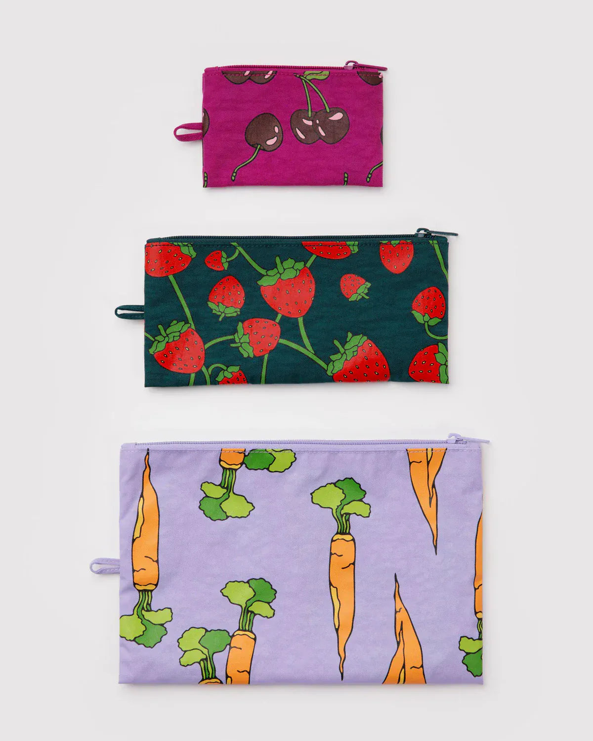 Baggu Fashion Flat Pouch Set | Carrots & Berries