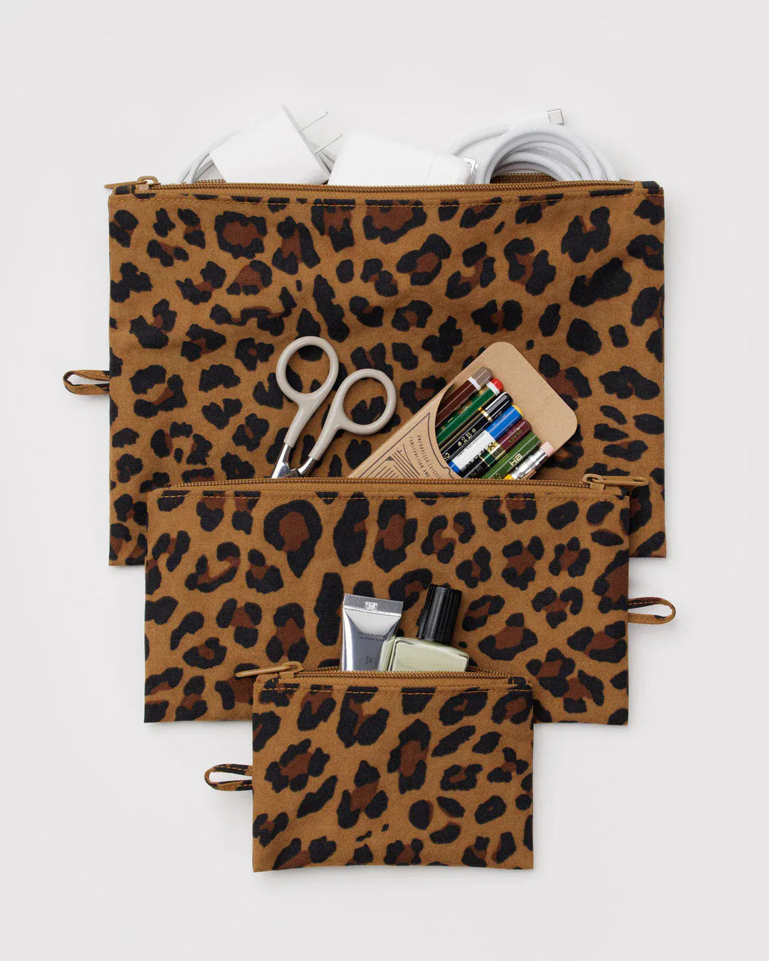 Baggu Fashion Flat Pouch Set | Leopard