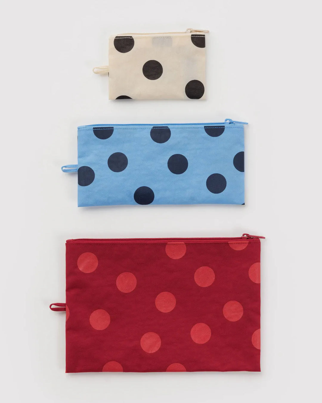 Baggu Fashion Flat Pouch Set | Polka Dot Mix