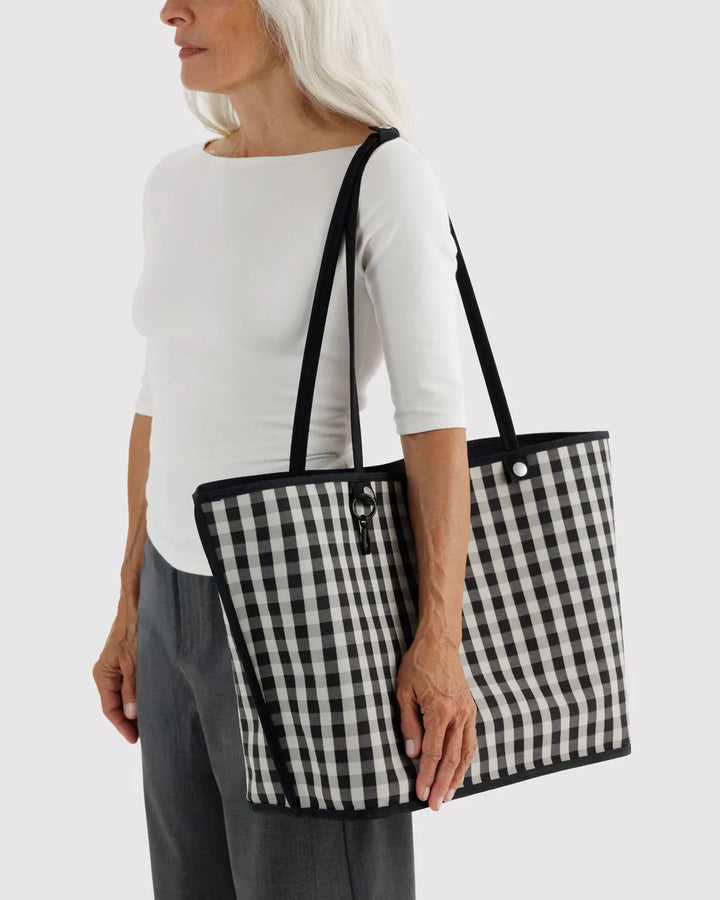 Baggu Fashion Large Nylon Reversible Tote | Black Mix