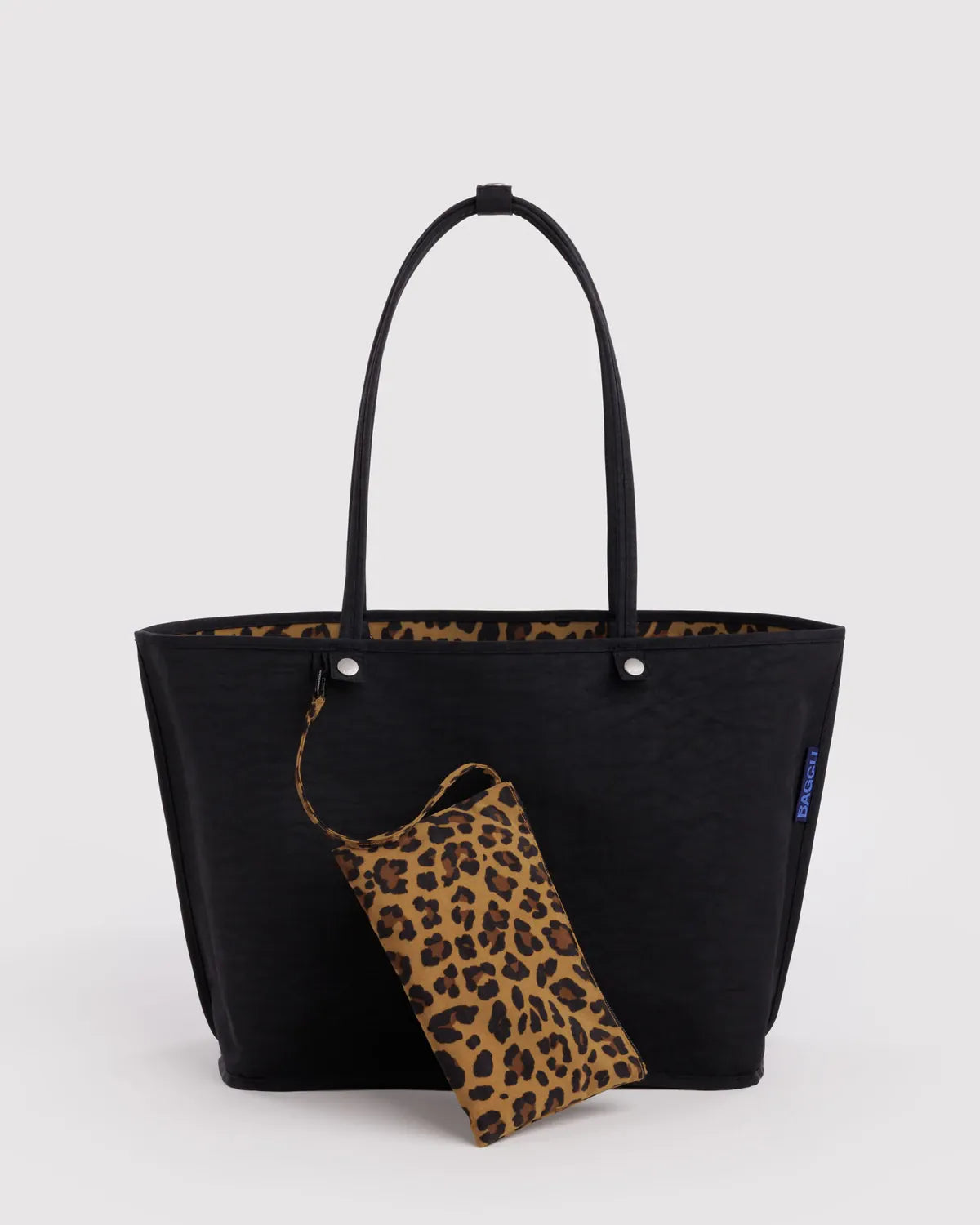 Baggu Fashion Large Nylon Reversible Tote | Leopard Mix