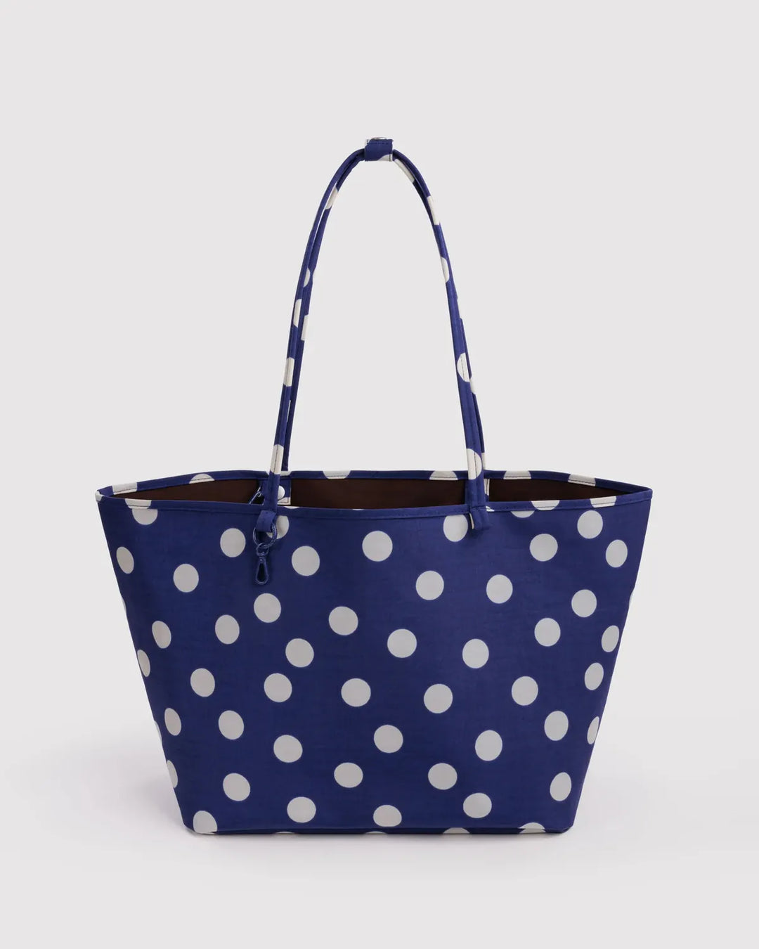 Baggu Fashion Large Nylon Reversible Tote | Navy Polka Dot Mix