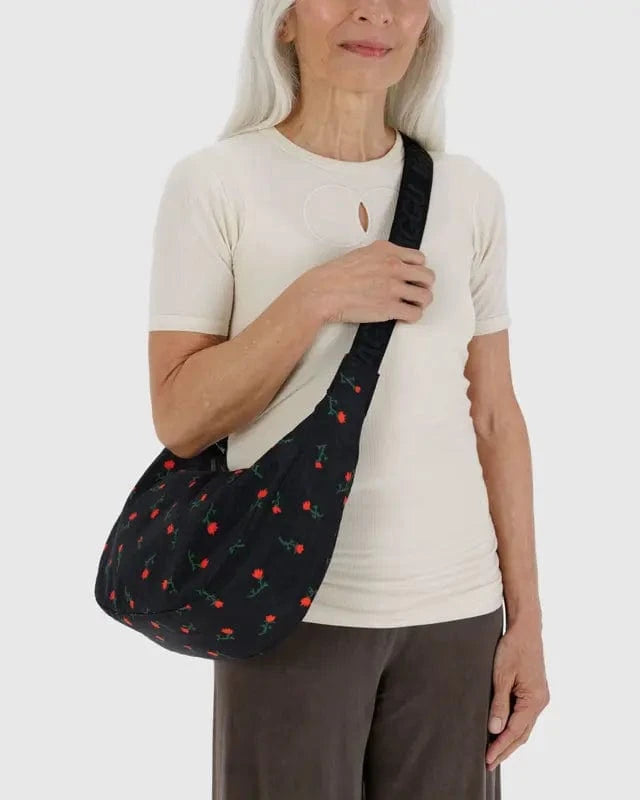 Baggu Fashion Medium Nylon Crescent Bag | Painted Wildflower