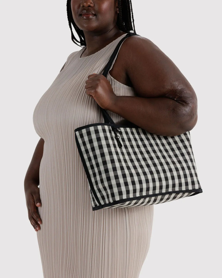 Baggu Fashion Medium Nylon Reversible Tote | Black Mix