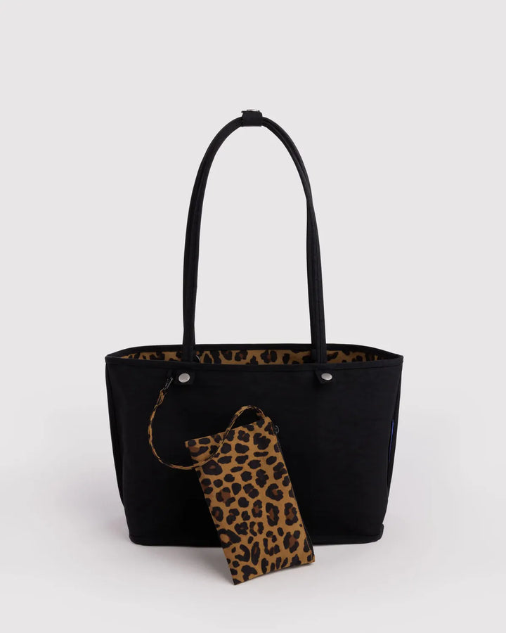 Baggu Fashion Medium Nylon Reversible Tote | Leopard Mix