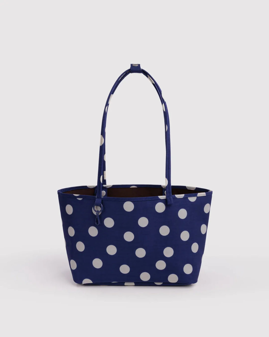 Baggu Fashion Medium Nylon Reversible Tote | Navy Polka Dot Mix
