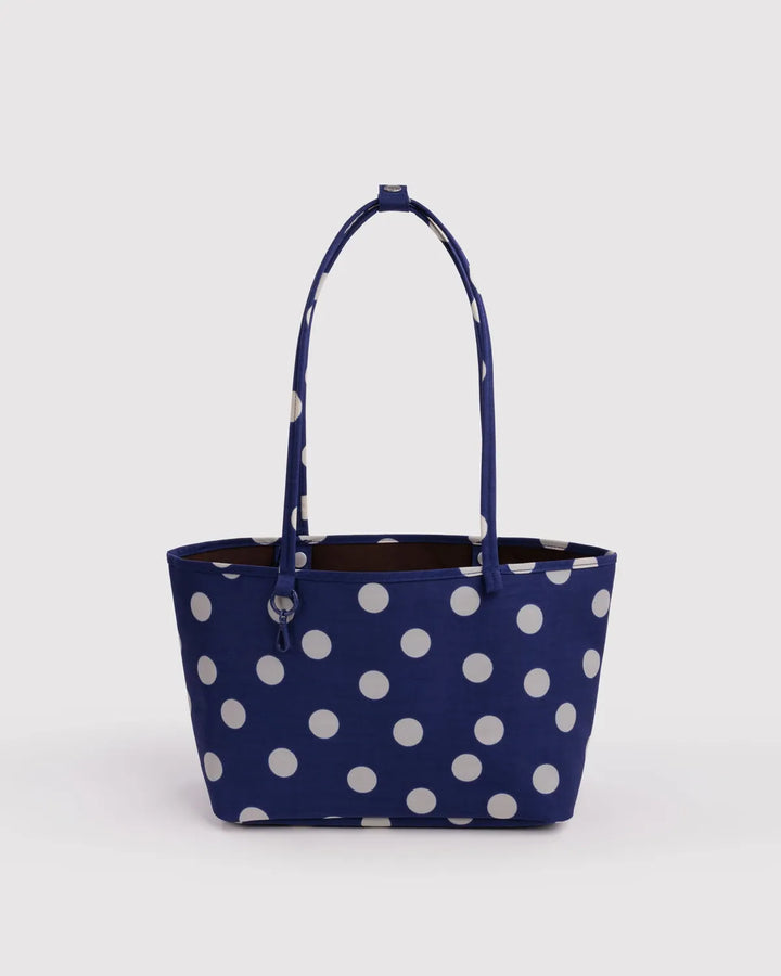 Baggu Fashion Medium Nylon Reversible Tote | Navy Polka Dot Mix