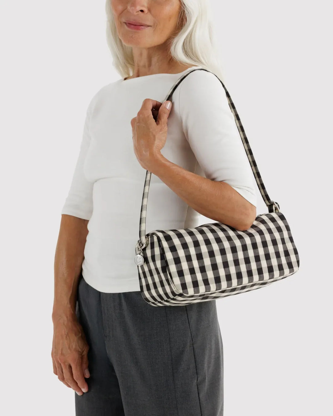 Baggu Fashion Nylon Loaf Bag | Black And Cream Gingham