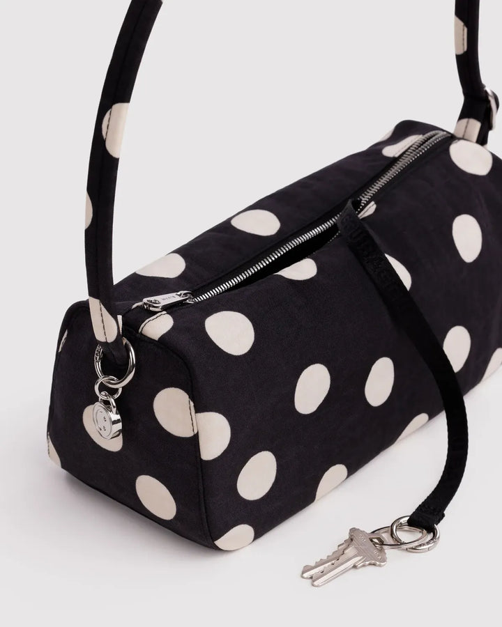 Baggu Fashion Nylon Loaf Bag | Black And Cream Polka Dot