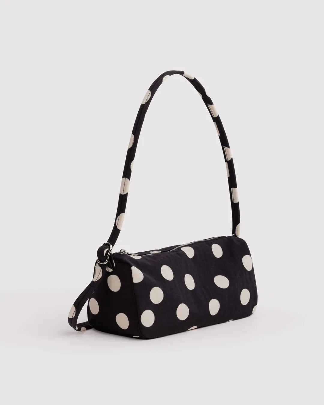 Baggu Fashion Nylon Loaf Bag | Black And Cream Polka Dot