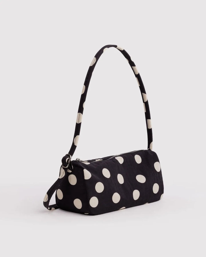 Baggu Fashion Nylon Loaf Bag | Black And Cream Polka Dot