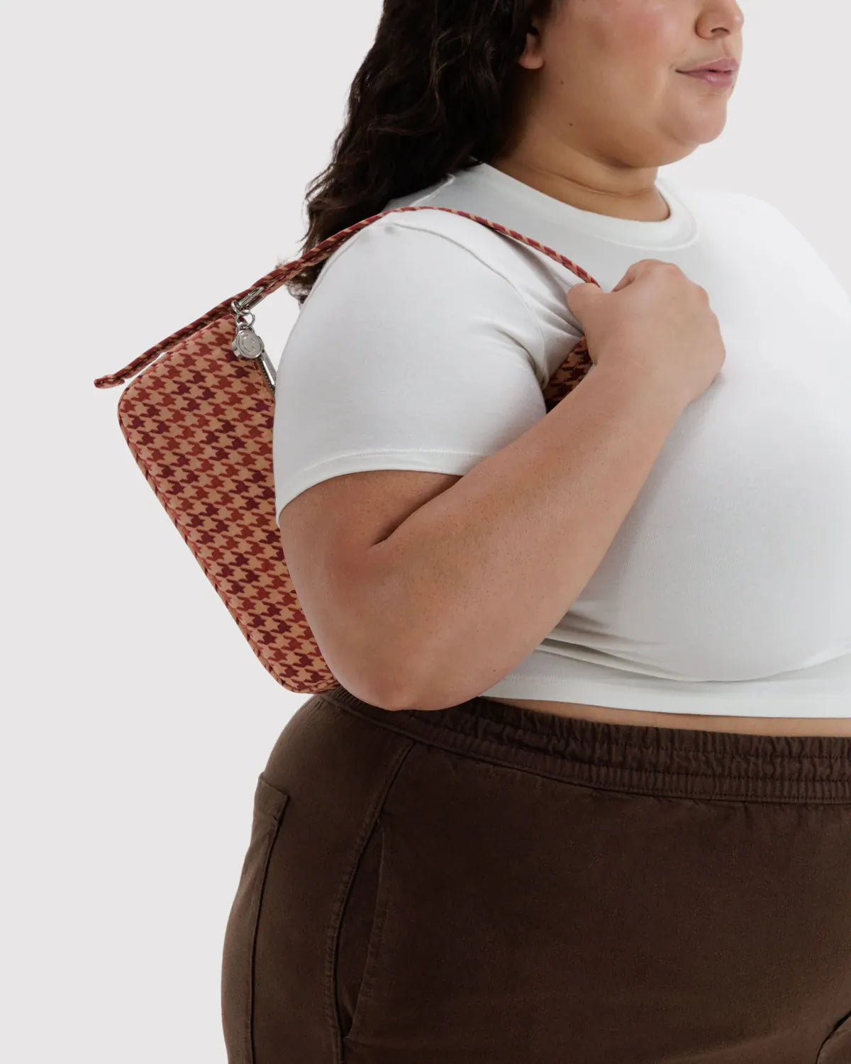 Baggu Fashion Nylon Pochette | Tan Houndstooth
