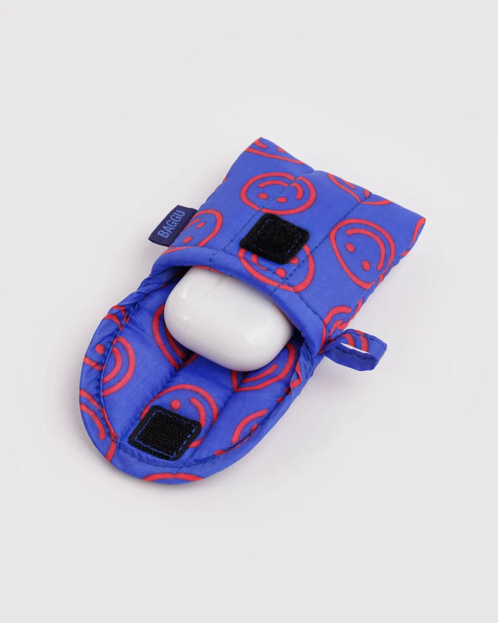 Baggu Fashion Puffy Earbuds Case | Mini Cobalt Happy