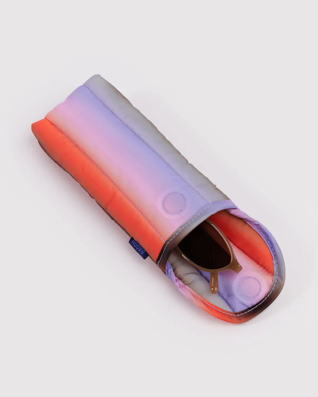 Baggu Fashion Puffy Glasses Sleeve | Gradient Stripe Poppy & Lilac