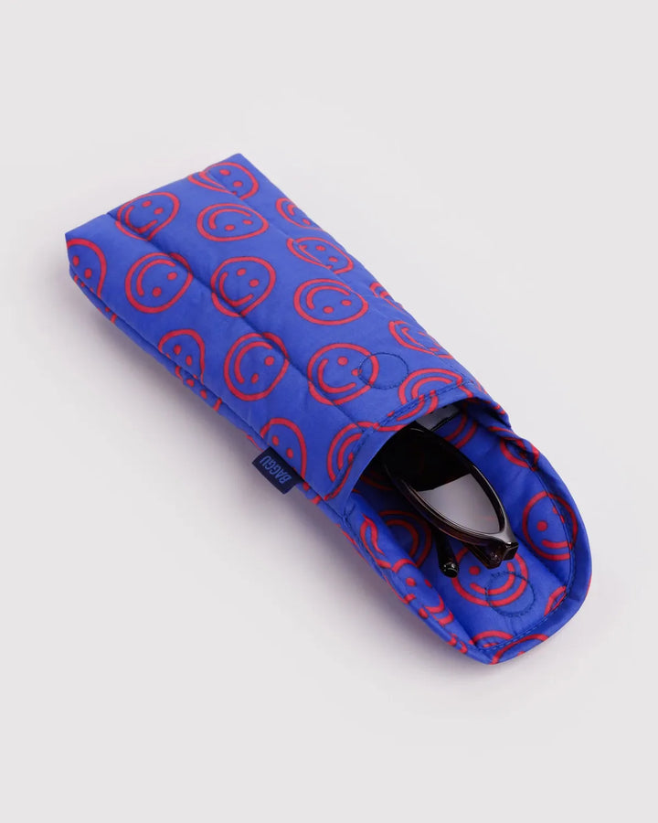 Baggu Fashion Puffy Glasses Sleeve | Mini Cobalt Happy