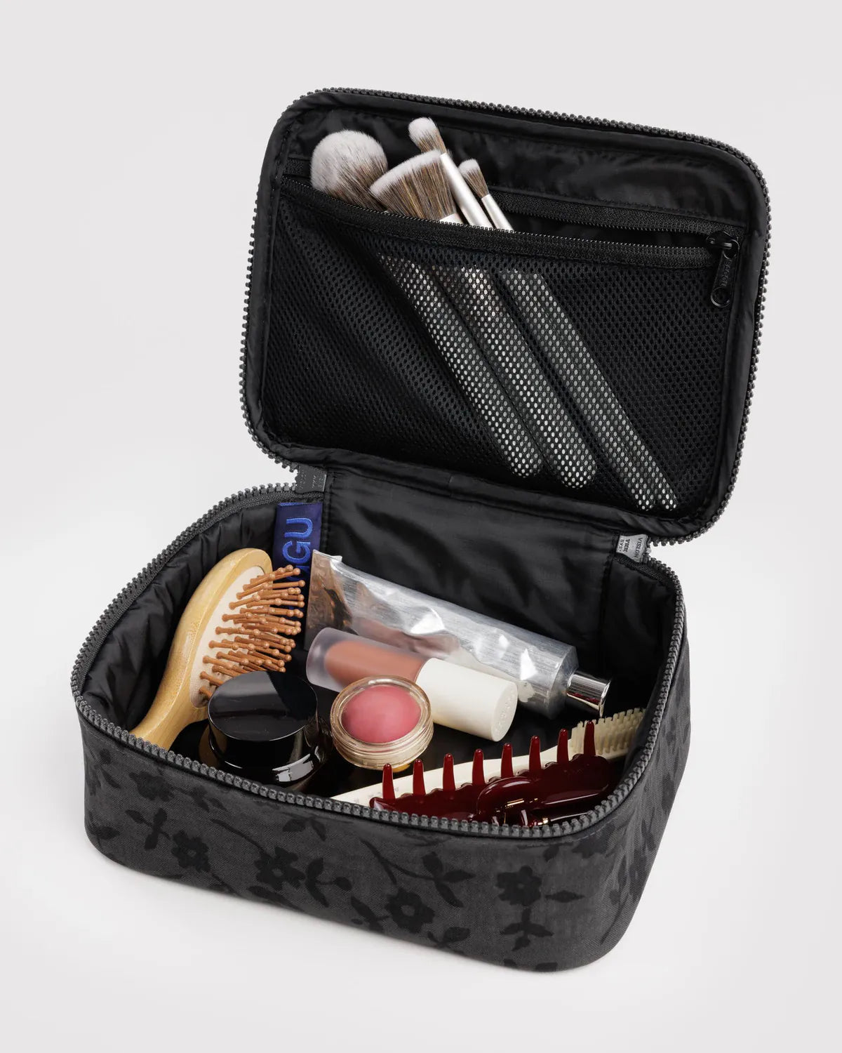 Baggu Fashion Small Cosmetic Case | Charcoal Ditsy Floral