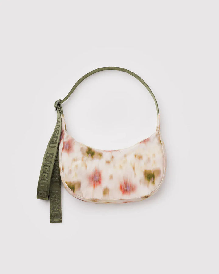 Baggu Fashion Small Nylon Crescent Bag | Abstract Floral