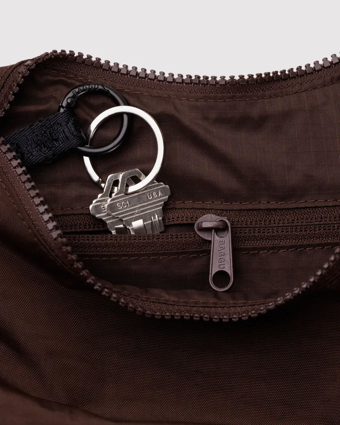 Baggu Fashion Small Nylon Crescent Bag | Coffee