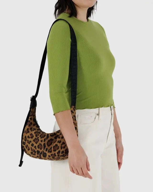 Baggu Fashion Small Nylon Crescent Bag | Leopard