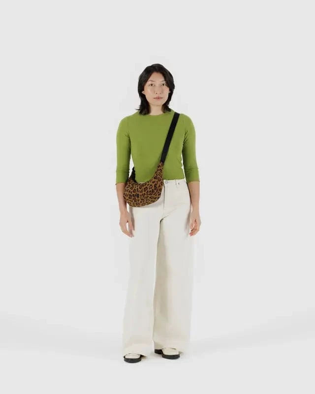 Baggu Fashion Small Nylon Crescent Bag | Leopard