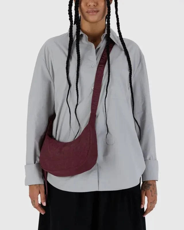 Baggu Fashion Small Nylon Crescent Bag | Mahogany