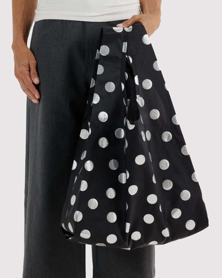 Baggu Fashion Standard Baggu | Silver Metallic Polka Dot