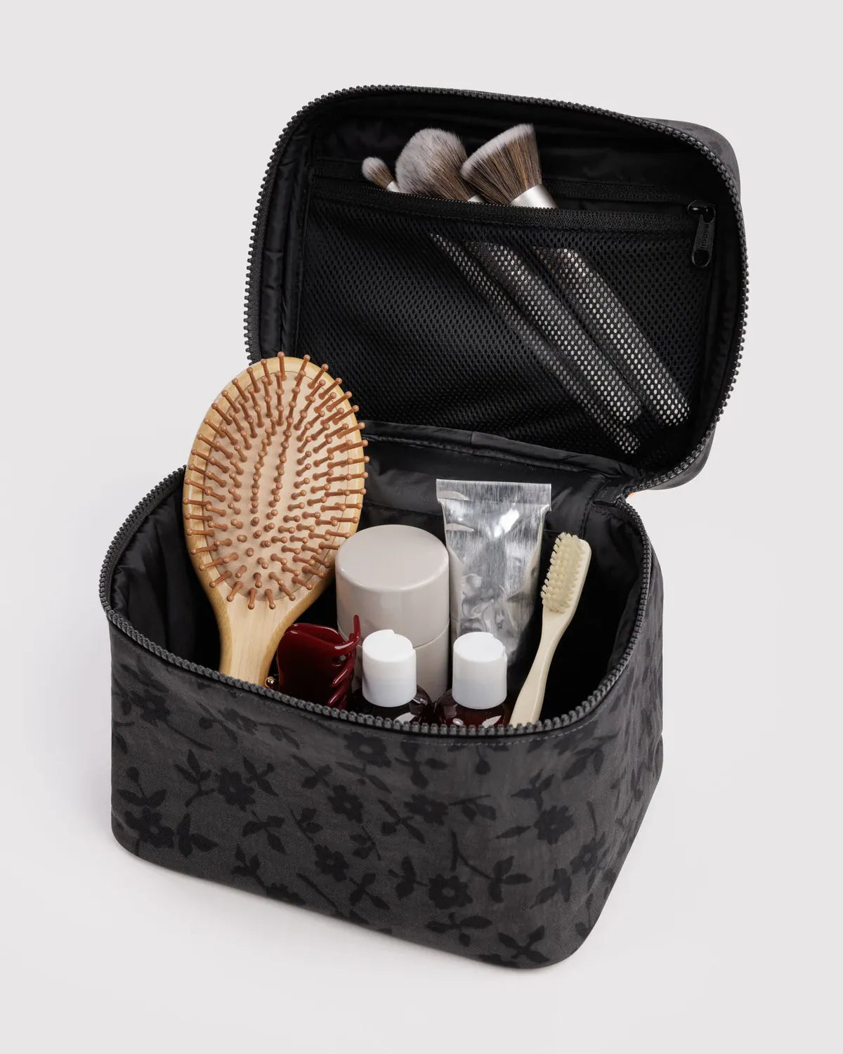 Baggu Gifts Large Cosmetic Case | Charcoal Ditsy Floral