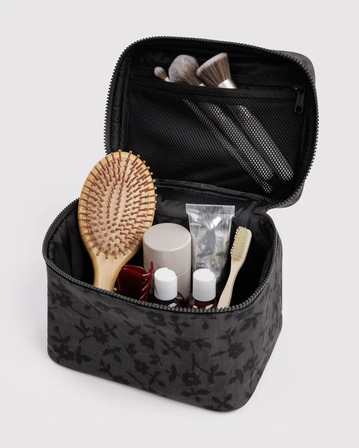 Baggu Gifts Large Cosmetic Case | Charcoal Ditsy Floral