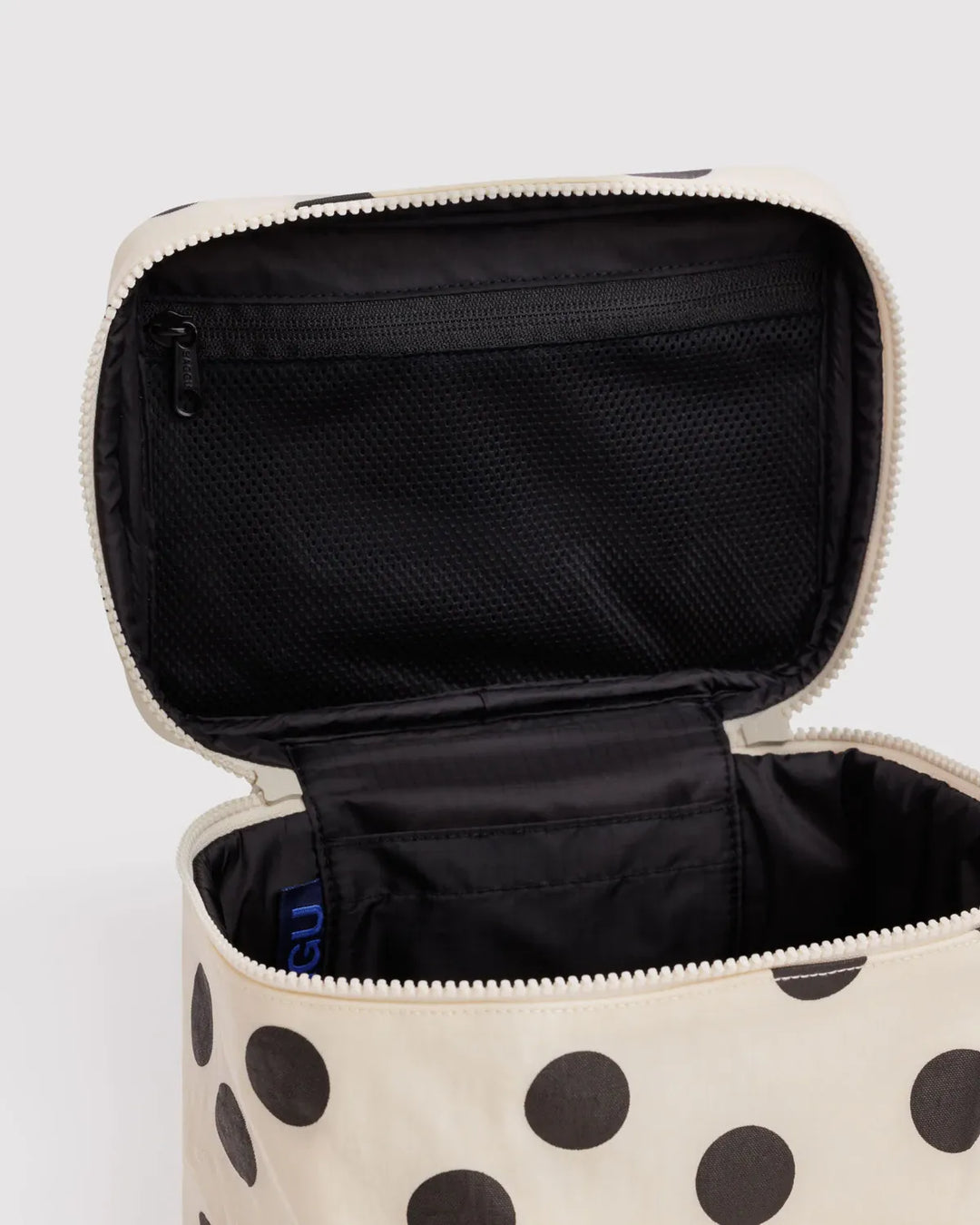 Baggu Gifts Large Cosmetic Case | Cream and Black Polka Dot